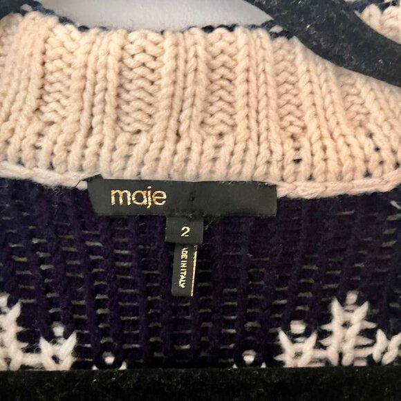 Maje Après-Ski Pullover Half-Zip Sweater Sz 2 - Picture 3 of 5